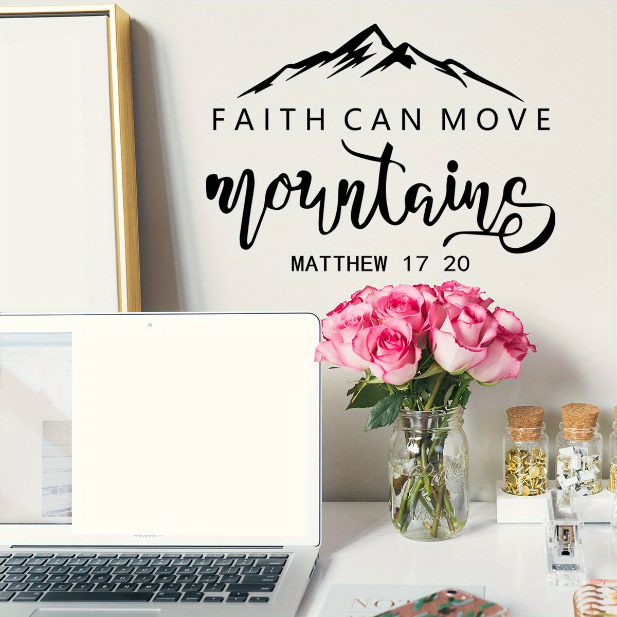 Bible Verse Wall Sticker Decor Self-adhesive Slogan Wallpaper