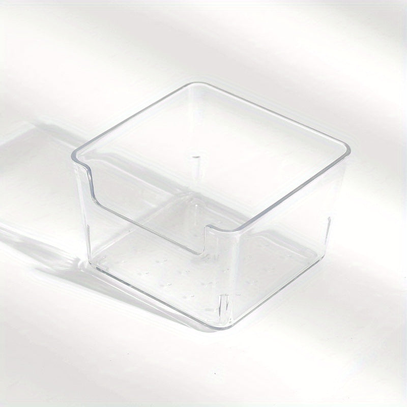 Clear Small Sticky Note Storage Box Plastic Organizer For Desktop Office