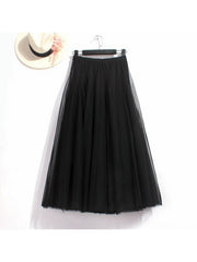 High Waist Mesh Mid-length Skirt Women's Activewear