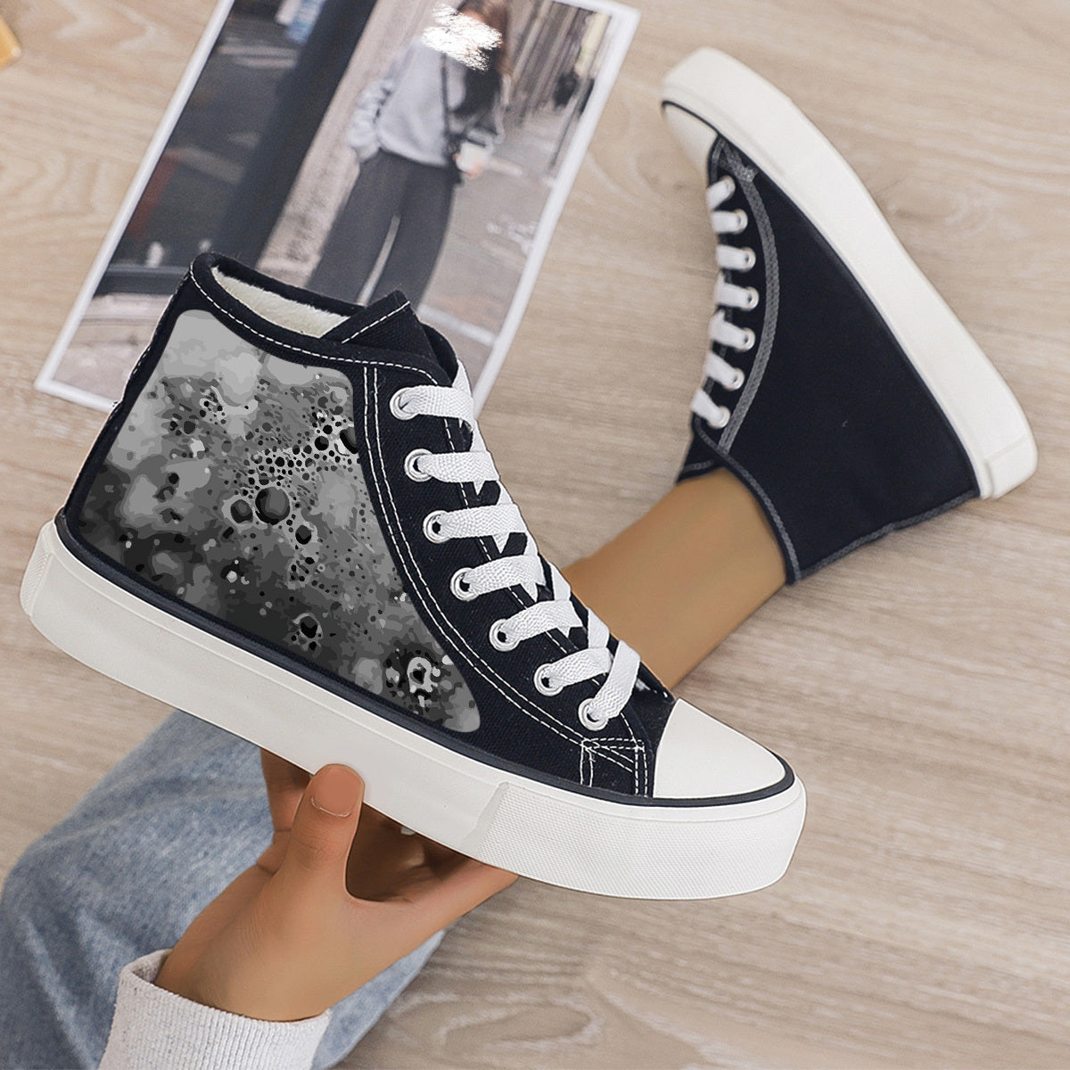 Gothic Plush Lined Chunky Sneakers Winter Shoes