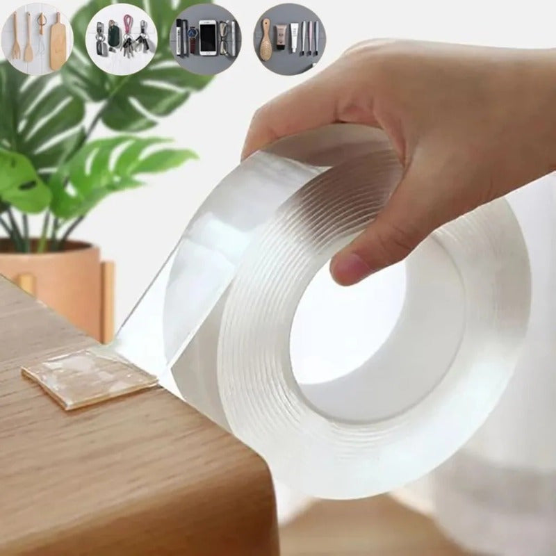 Transparent Nano Tape Reusable Washable Double Sided Adhesive