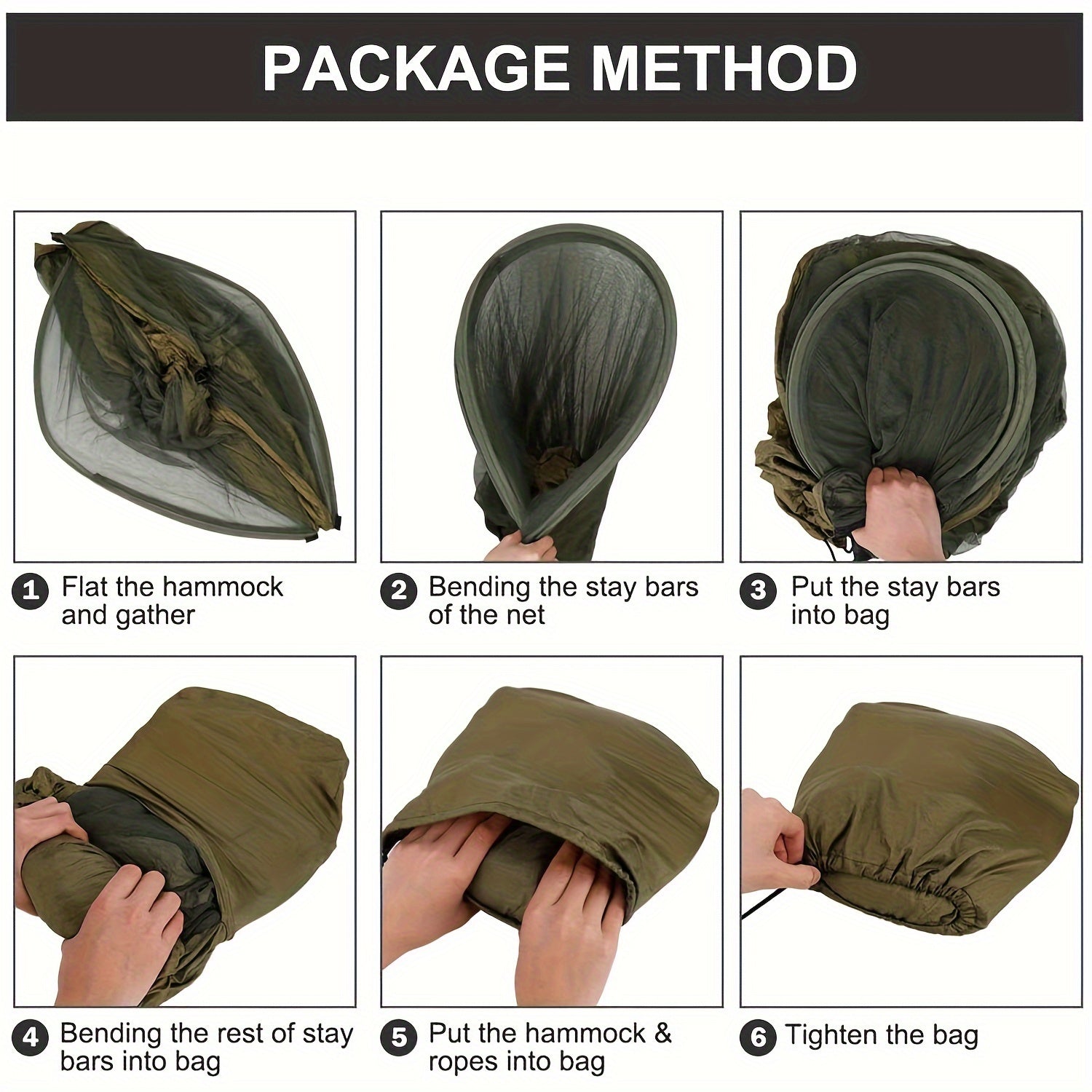 Portable Camping Hammock with Mosquito Net & Tree Straps