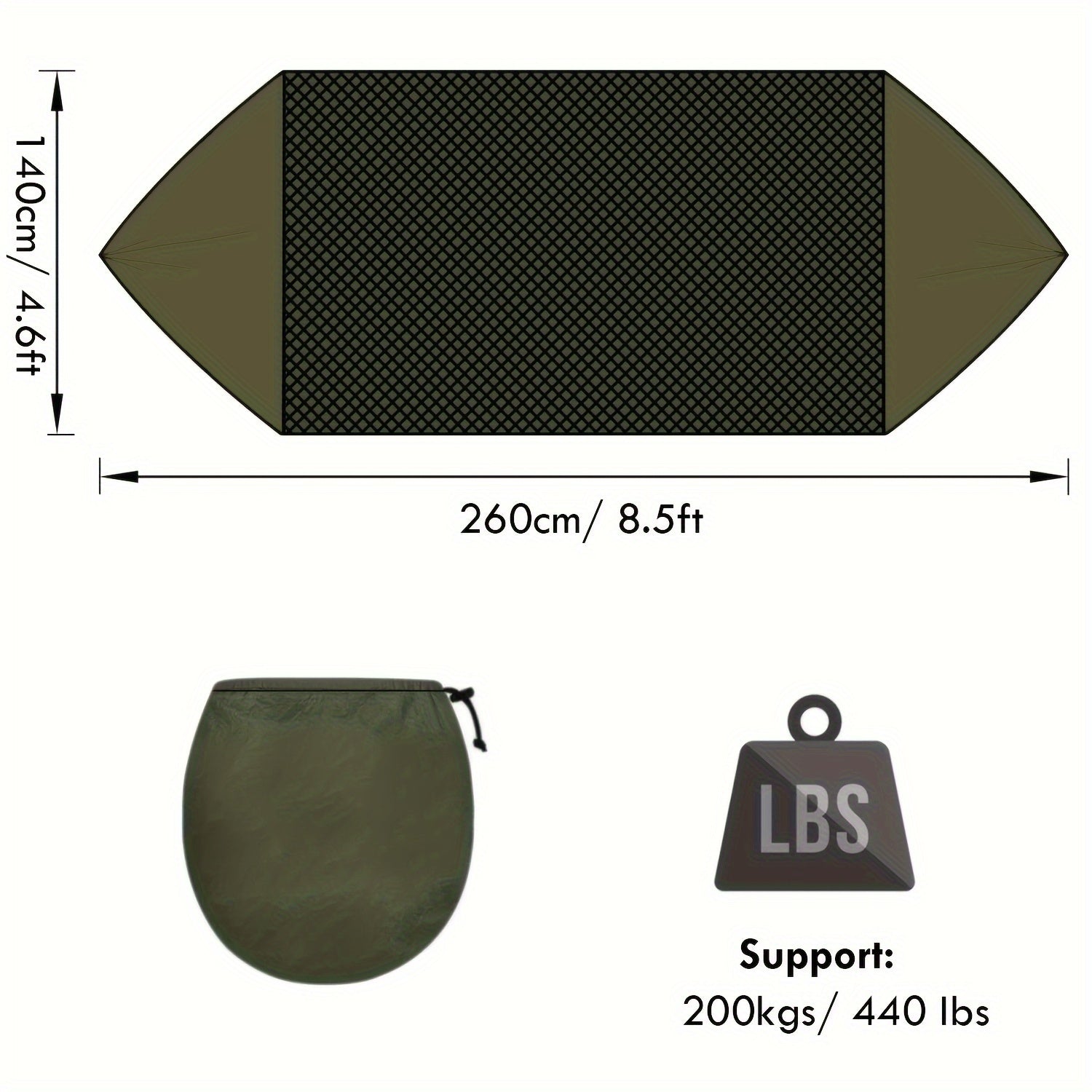 Portable Camping Hammock with Mosquito Net & Tree Straps