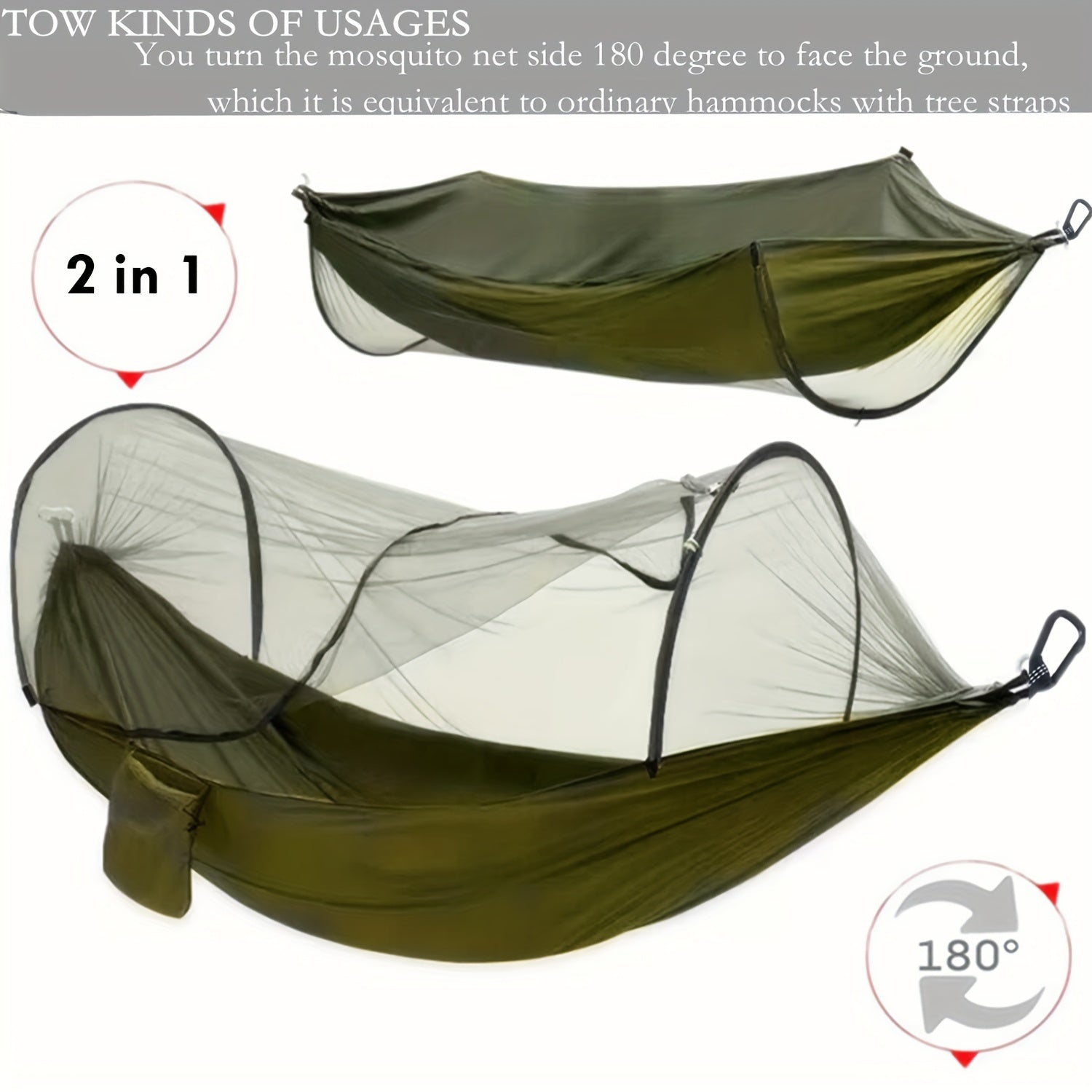 Portable Camping Hammock with Mosquito Net & Tree Straps