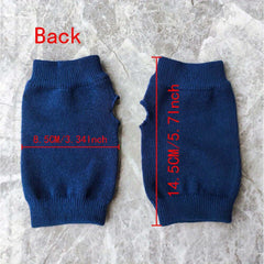 Winter Knit Half Finger Gloves with Printed Patterns
