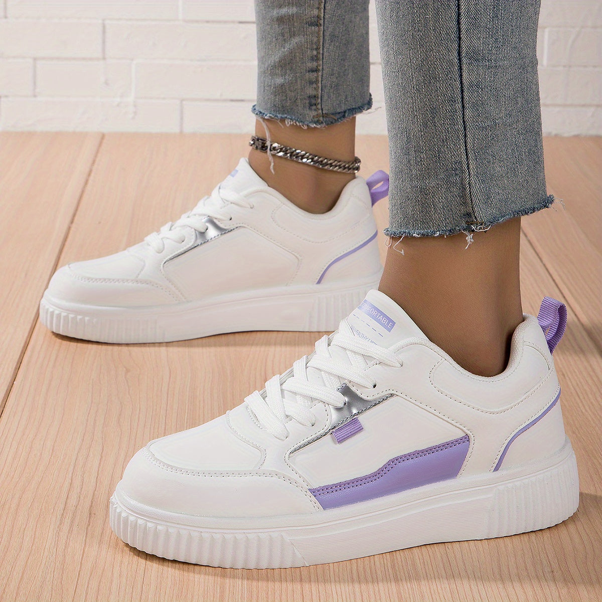 Women's Low Block Sneakers Lightweight Skate Shoes