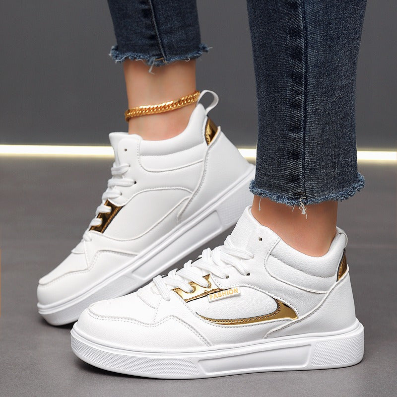 Sporty Skate Shoes Women Lace up Non slip Comfort Flat Walking Shoes Lightweight