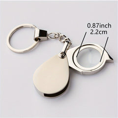 Metal Handle Folding Pocket Magnifying Glass Keychain