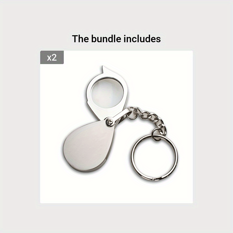 Metal Handle Folding Pocket Magnifying Glass Keychain