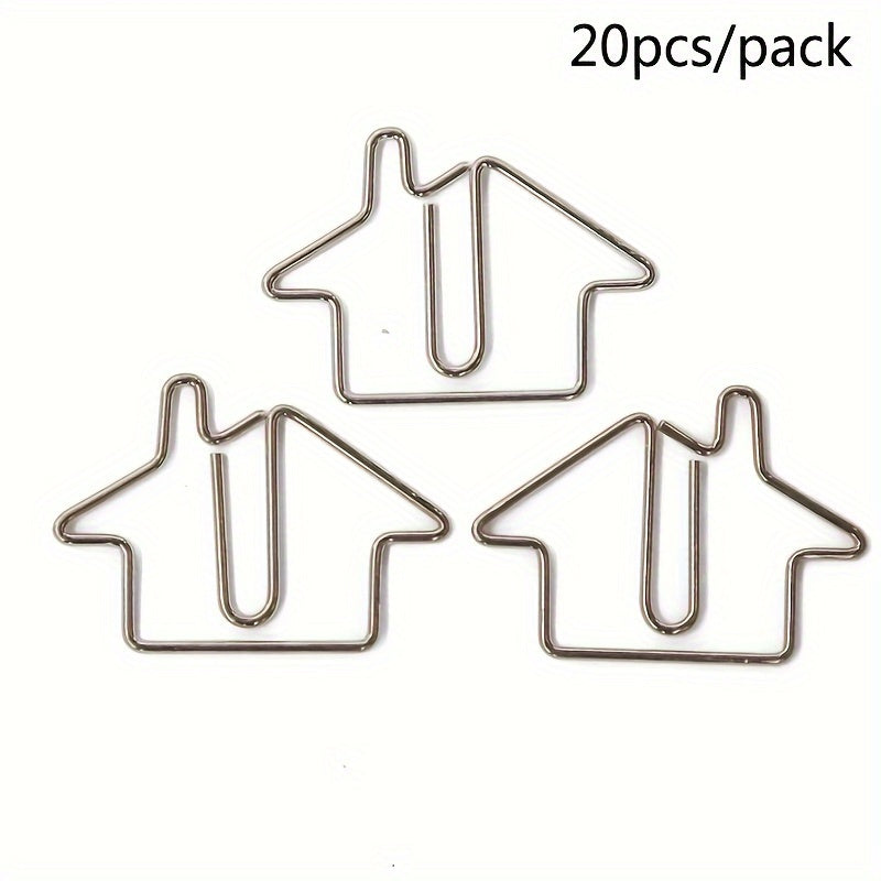 20pcs House Shaped Paper Clips Golden Silvery Rose