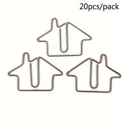 20pcs House Shaped Paper Clips Golden Silvery Rose