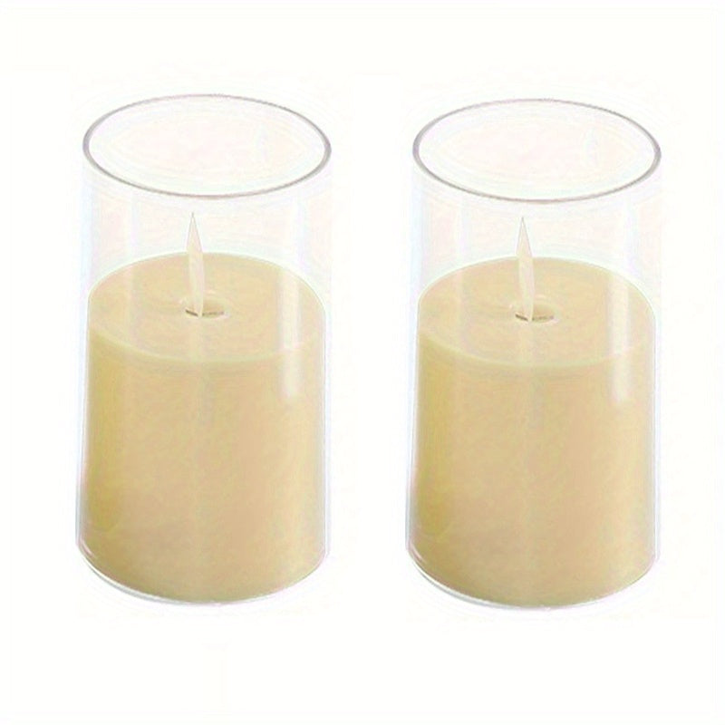 2pcs Electronic Candles Simulated Wick Swaying Party Decoration