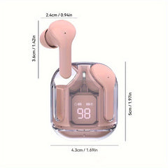 Transparent TWS Wireless Earbuds Touch Button Digital Display