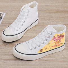 Dragon Print Plush Lined Thermal Chunky Canvas Sneakers