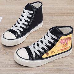 Dragon Print Plush Lined Thermal Chunky Canvas Sneakers