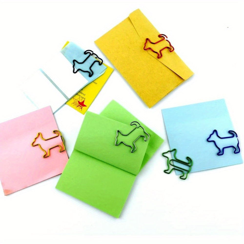 40pcs Dog Shaped Paper Clips Animal Bookmarks Clips - Fun Office Supplies