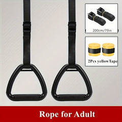 Non Slip Gymnastic Rings with Adjustable Straps & Tape