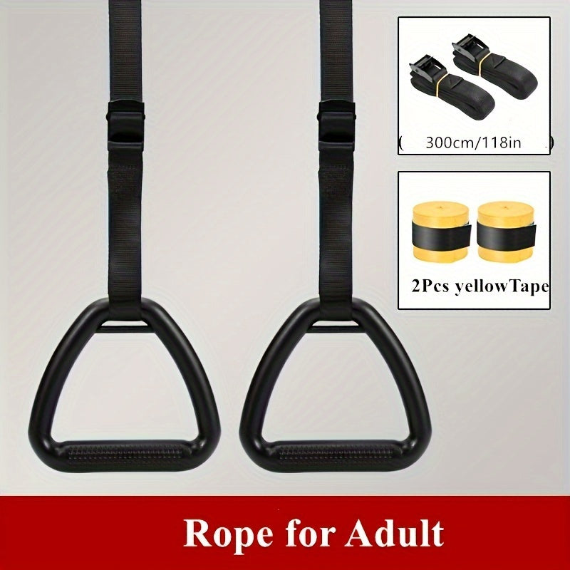 Non Slip Gymnastic Rings with Adjustable Straps & Tape