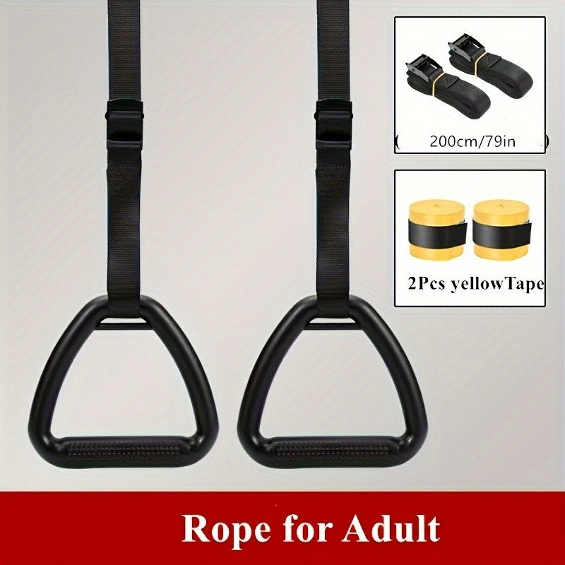 Non Slip Gymnastic Rings with Adjustable Straps & Tape