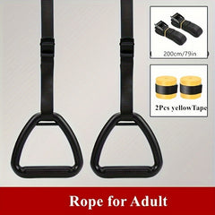 Non Slip Gymnastic Rings with Adjustable Straps & Tape