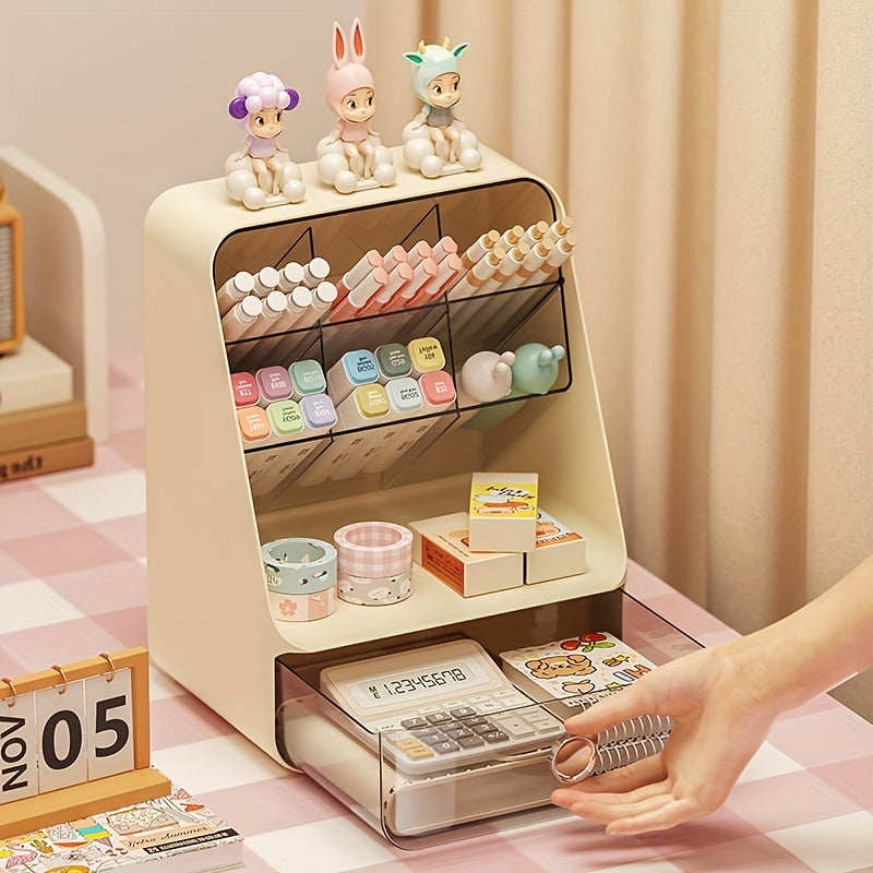 Desk Storage Box Pen Holder Desktop Stationery Storage Home Office Supplies