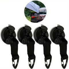 4pcs Camping Tent Suction Cup w/ Hook - Car Canopy Suction Cup Hook
