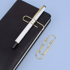 2pcs Metal Pen Clip Holder Paper Clip School Office Supplies