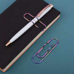 2pcs Metal Pen Clip Holder Paper Clip School Office Supplies
