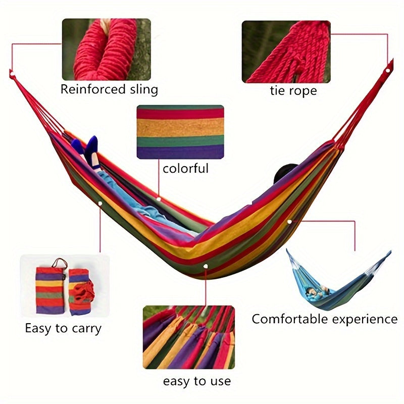 Portable Hammock with Strap & Carry Bag, Holds Up To 204.12KG