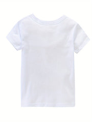 I Love My Grandpa Print Girl's Cotton T-shirt Summer Tee