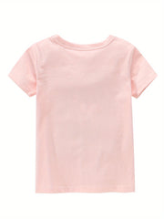Middle Sister Print Girl's Cotton T shirt Casual Summer Tee
