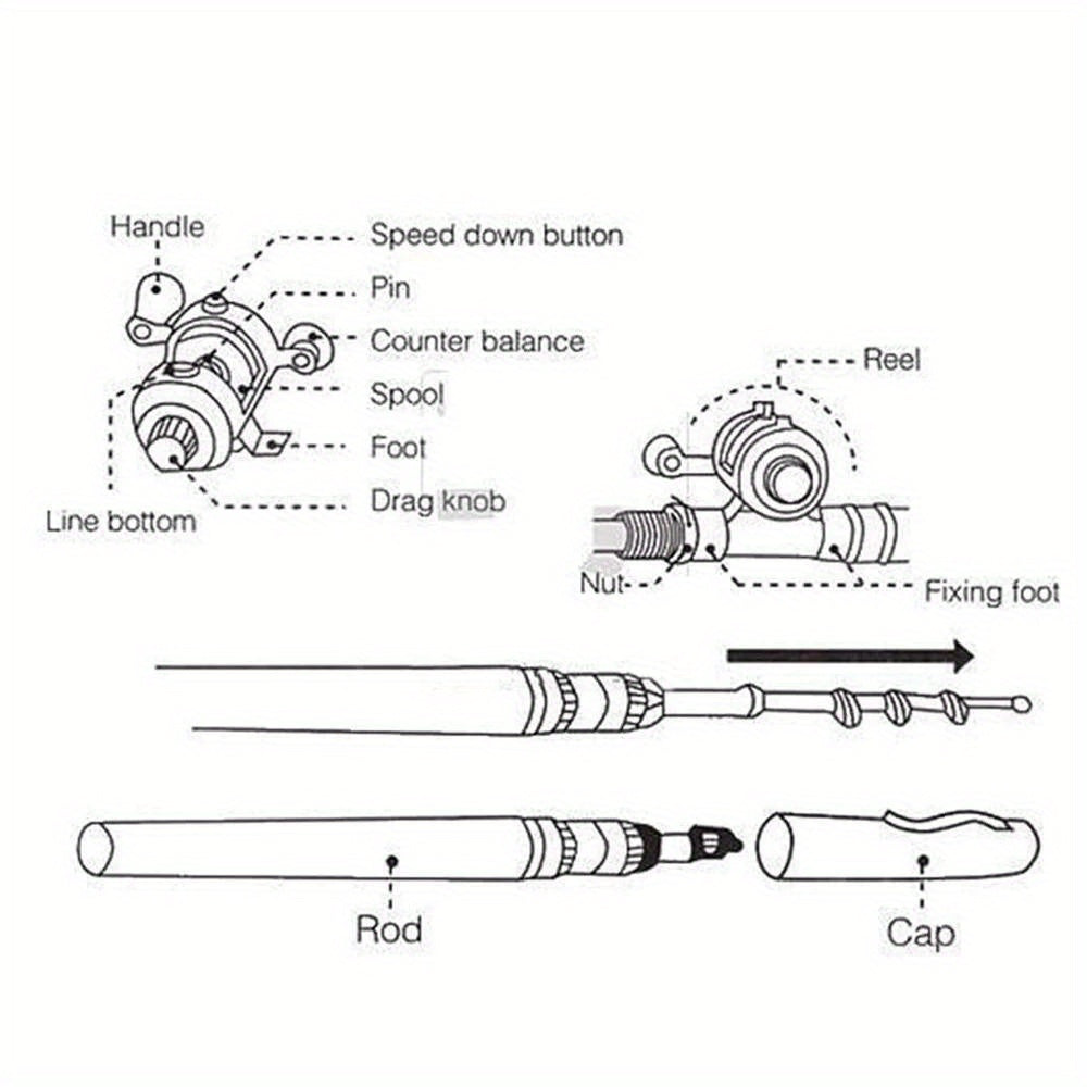 Portable Telescopic Ice Fishing Rod & Reel Set