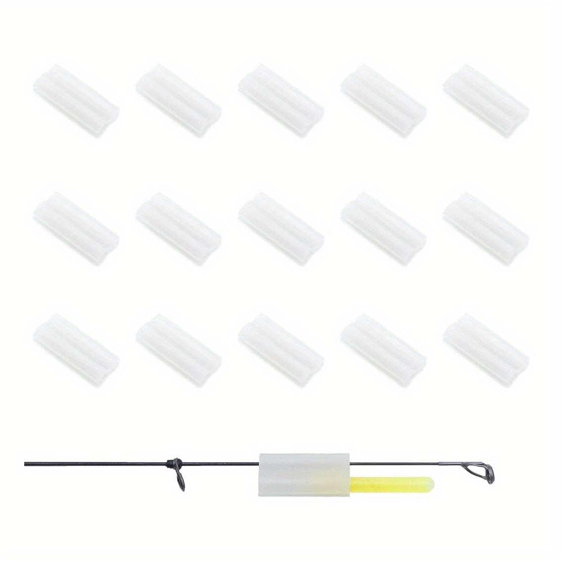 30pcs Fishing Glow Stick Clips Rod Tip Glow Stick Fixed