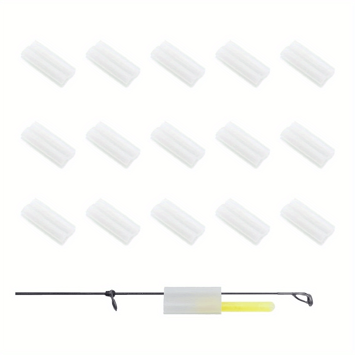 30pcs Fishing Glow Stick Clips Rod Tip Glow Stick Fixed