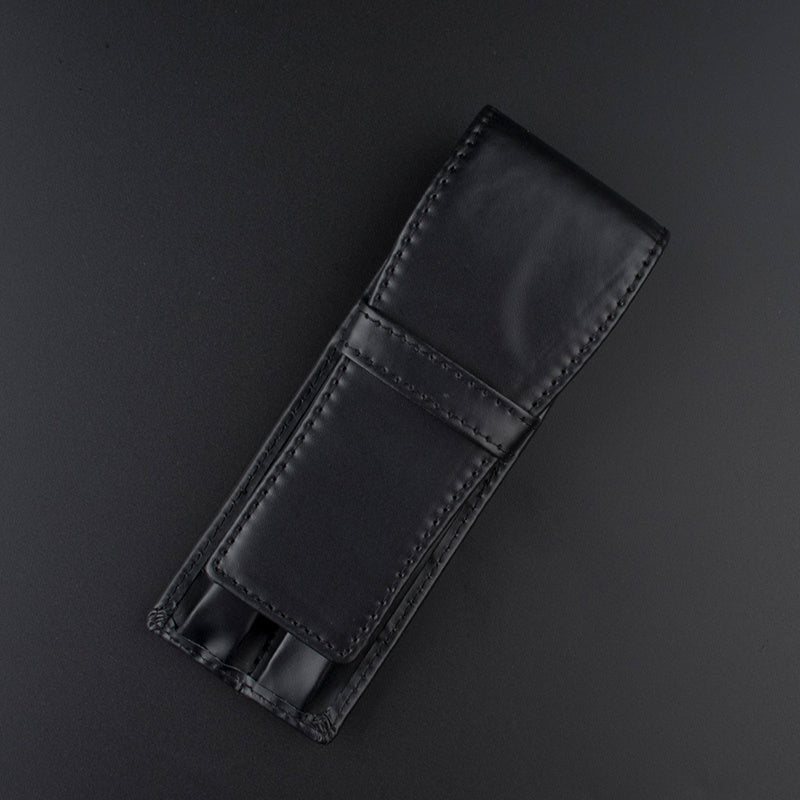 PU Fountain Pen Case Pencil Bag For 2 Pens Pen Holder Pouch Office Business Gift