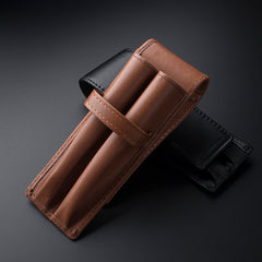 PU Fountain Pen Case Pencil Bag For 2 Pens Pen Holder Pouch Office Business Gift