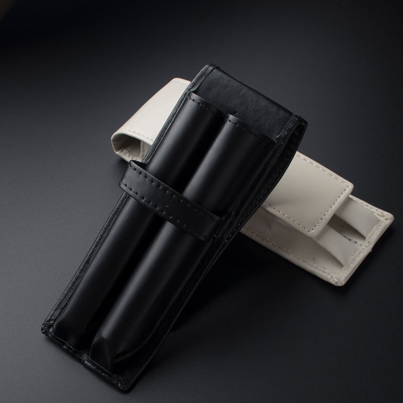 PU Fountain Pen Case Pencil Bag For 2 Pens Pen Holder Pouch Office Business Gift