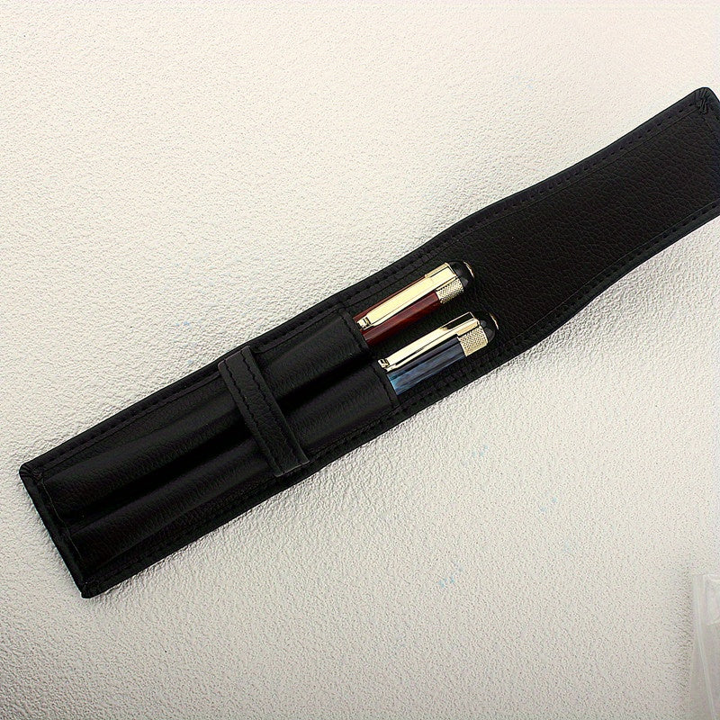 PU Fountain Pen Case Pencil Bag For 2 Pens Pen Holder Pouch Office Business Gift