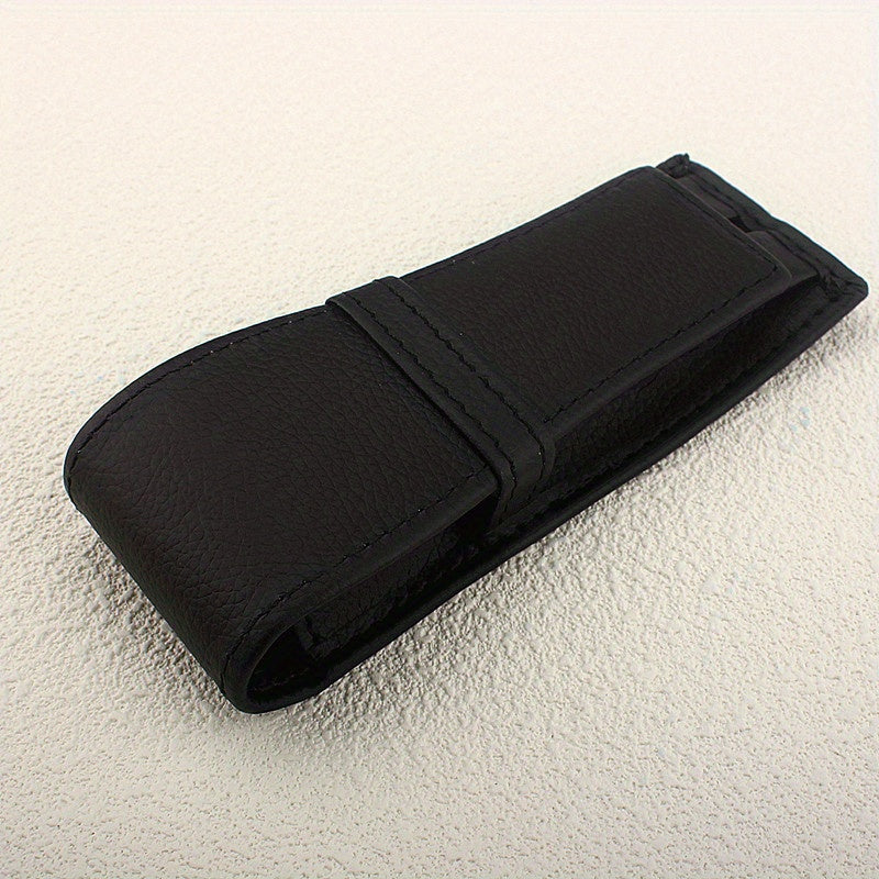 PU Fountain Pen Case Pencil Bag For 2 Pens Pen Holder Pouch Office Business Gift