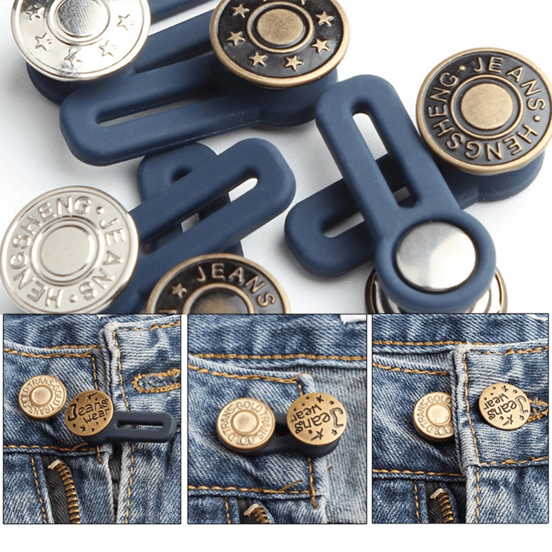 6pcs Metal Button Pants Waist Extender Stretch Waistband Size Adjuster