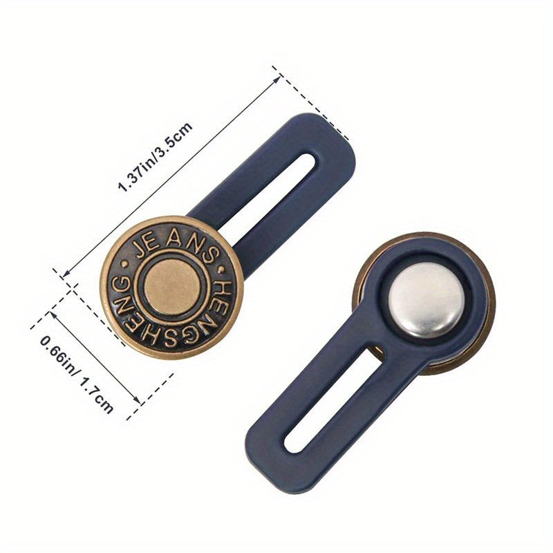 6pcs Metal Button Pants Waist Extender Stretch Waistband Size Adjuster