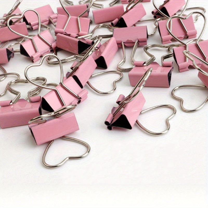 3pcs Pink Heart Shaped Paper Clip with Tail for Stationery