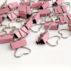 3pcs Pink Heart Shaped Paper Clip with Tail for Stationery