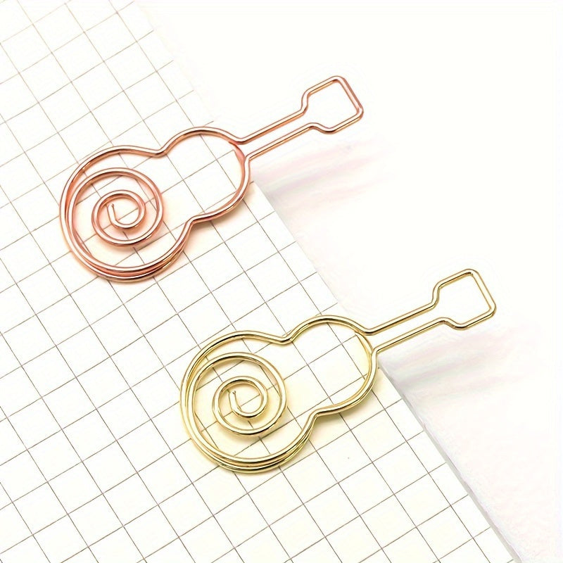 5pcs Guitar Music Paper Clips Office Supplies Notes Music Pins