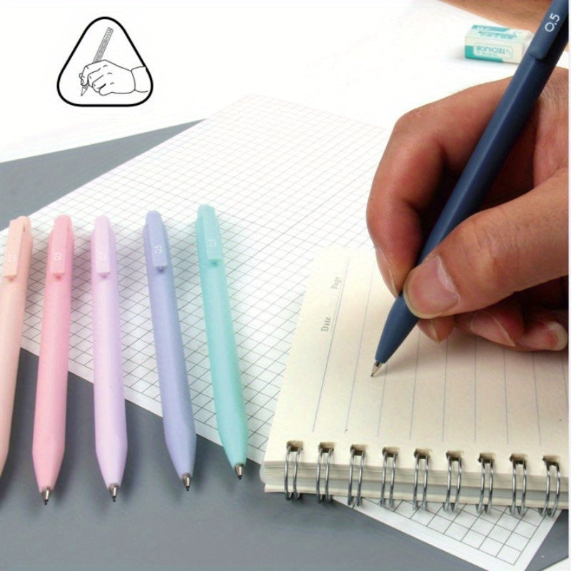 6pcs Morandi Solid Activity Pencil Press Pencil With Eraser