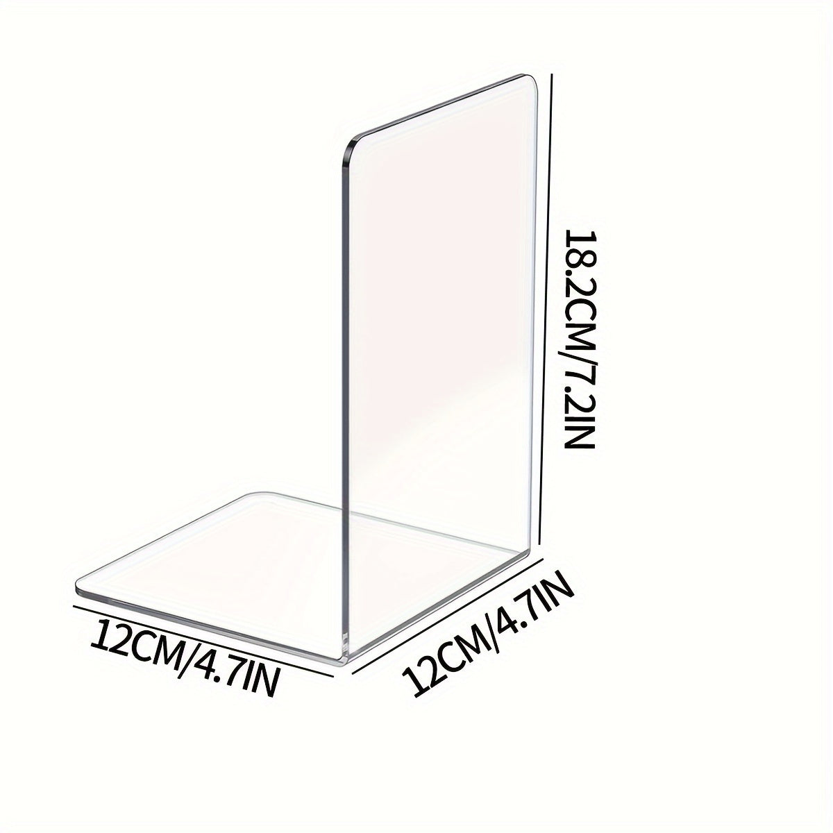 2pcs Acrylic Bookends L shaped Desktop Book Storage Decoration