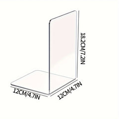 2pcs Acrylic Bookends L shaped Desktop Book Storage Decoration