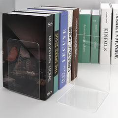 2pcs Acrylic Bookends L shaped Desktop Book Storage Decoration