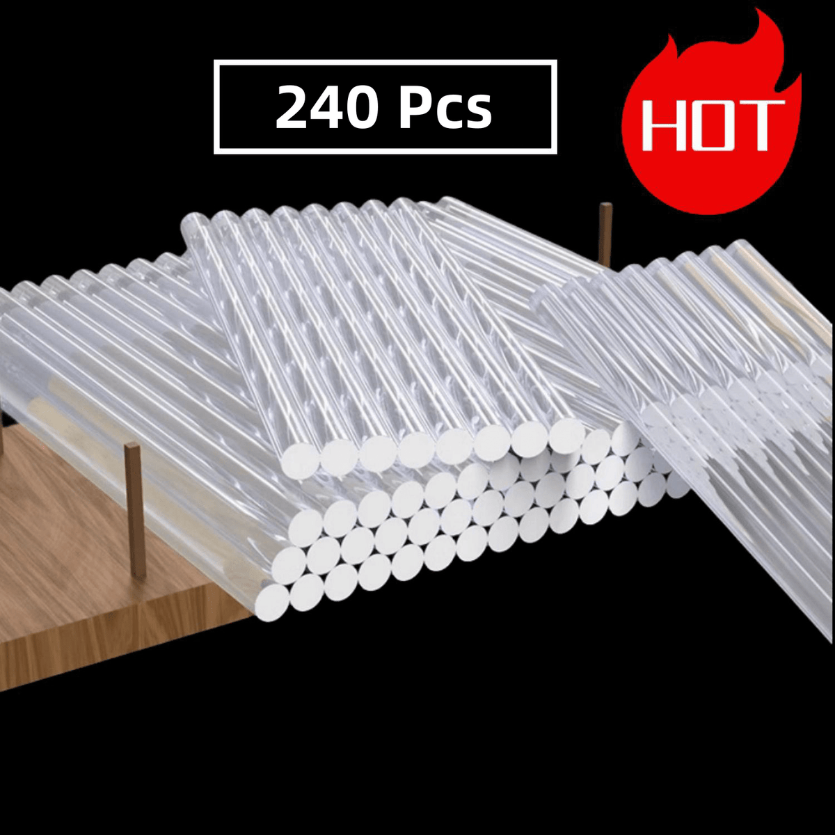 240pcs Mini Ultra Clear Hot Melt Glue Sticks 0.69x10.03cm Non Toxic Smooth Glue