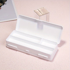 Clear Double Deck Divided Storage Box w/ Lid for School Supplies or Arts Crafts